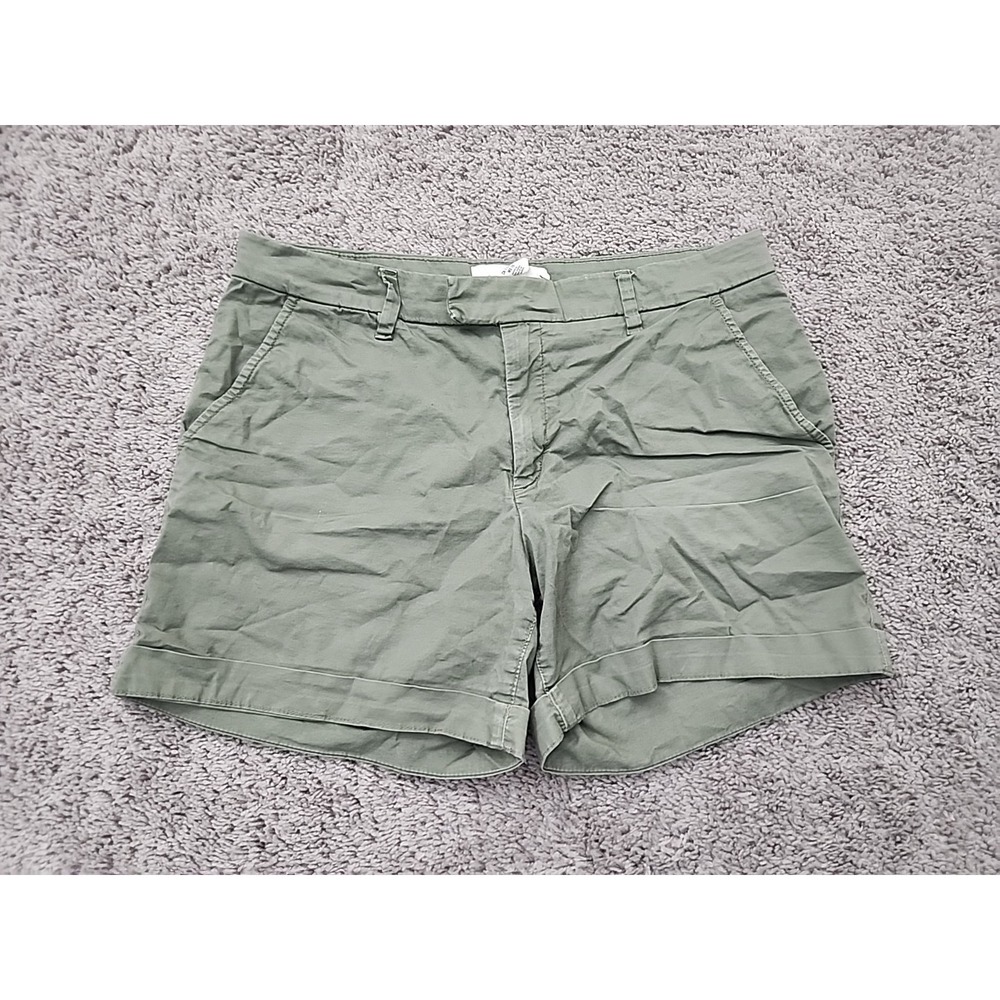 H&M LOGG Chino Shorts Womens 10 Green Mid Rise Inseam: 5" Preppy Casual